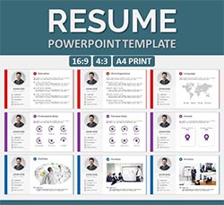PPT模板－个人简历幻灯片展示：Resume PowerPoint Template